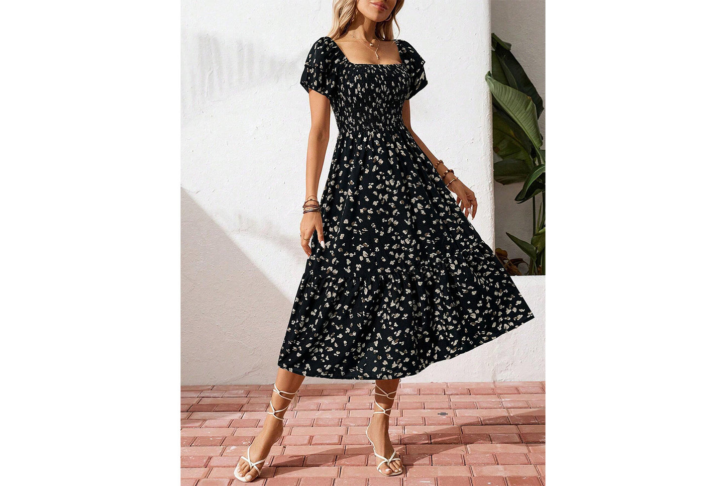 **Sexy Ruffle Floral Dress**