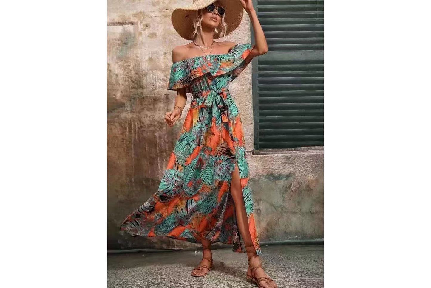 **Women's Ruffled Tie-Waist Dress**