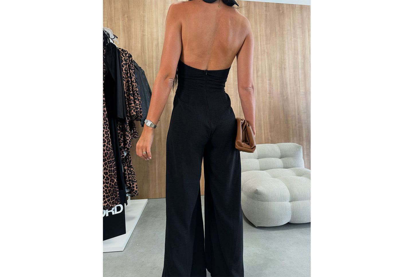 **Stylish and Sexy Sleeveless Halter Neck Jumpsuit**