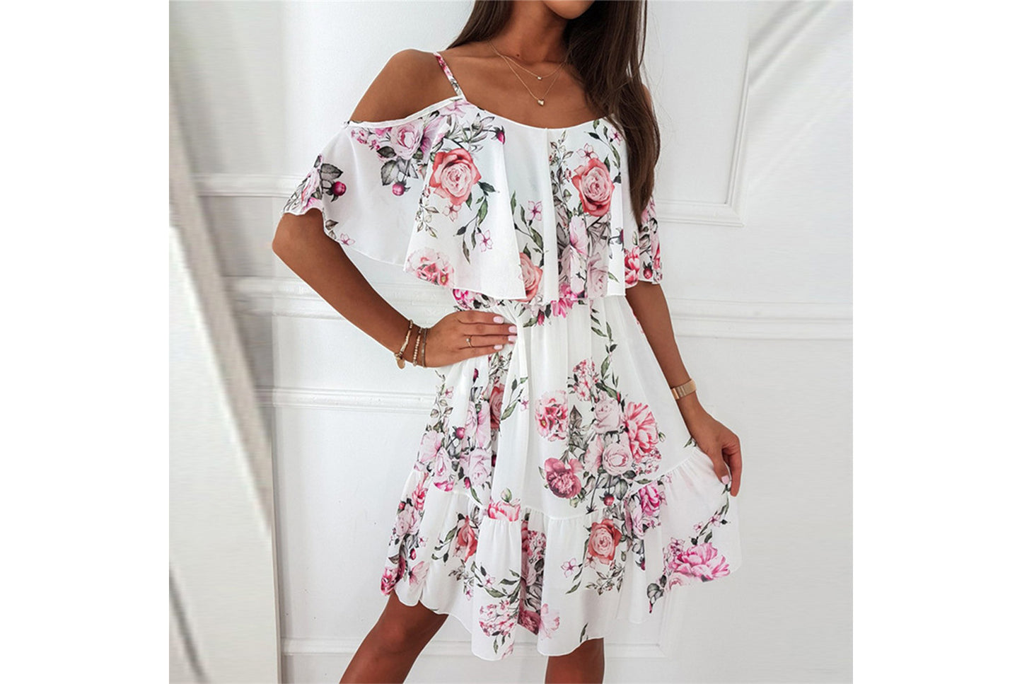 **Off-the-Shoulder Sexy Slip Dress**