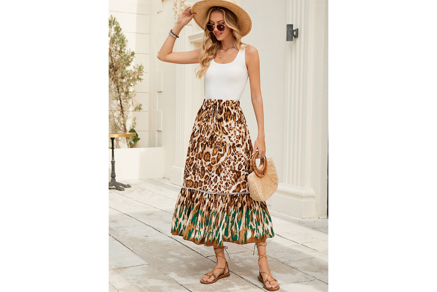 **Printed Bohemian Beach Skirt**