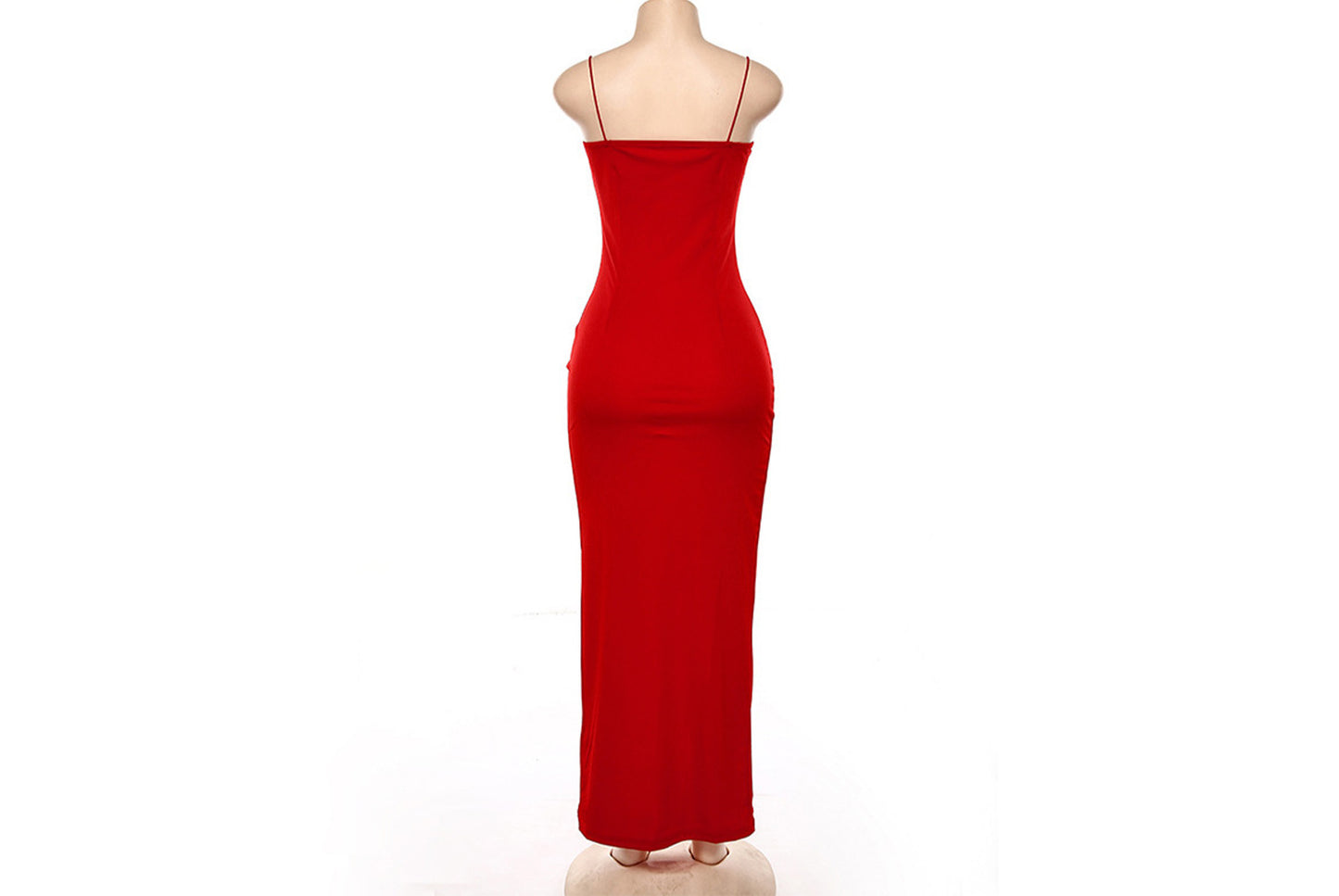 **Slim Fit Halter Backless Sexy Slit Maxi Dress**