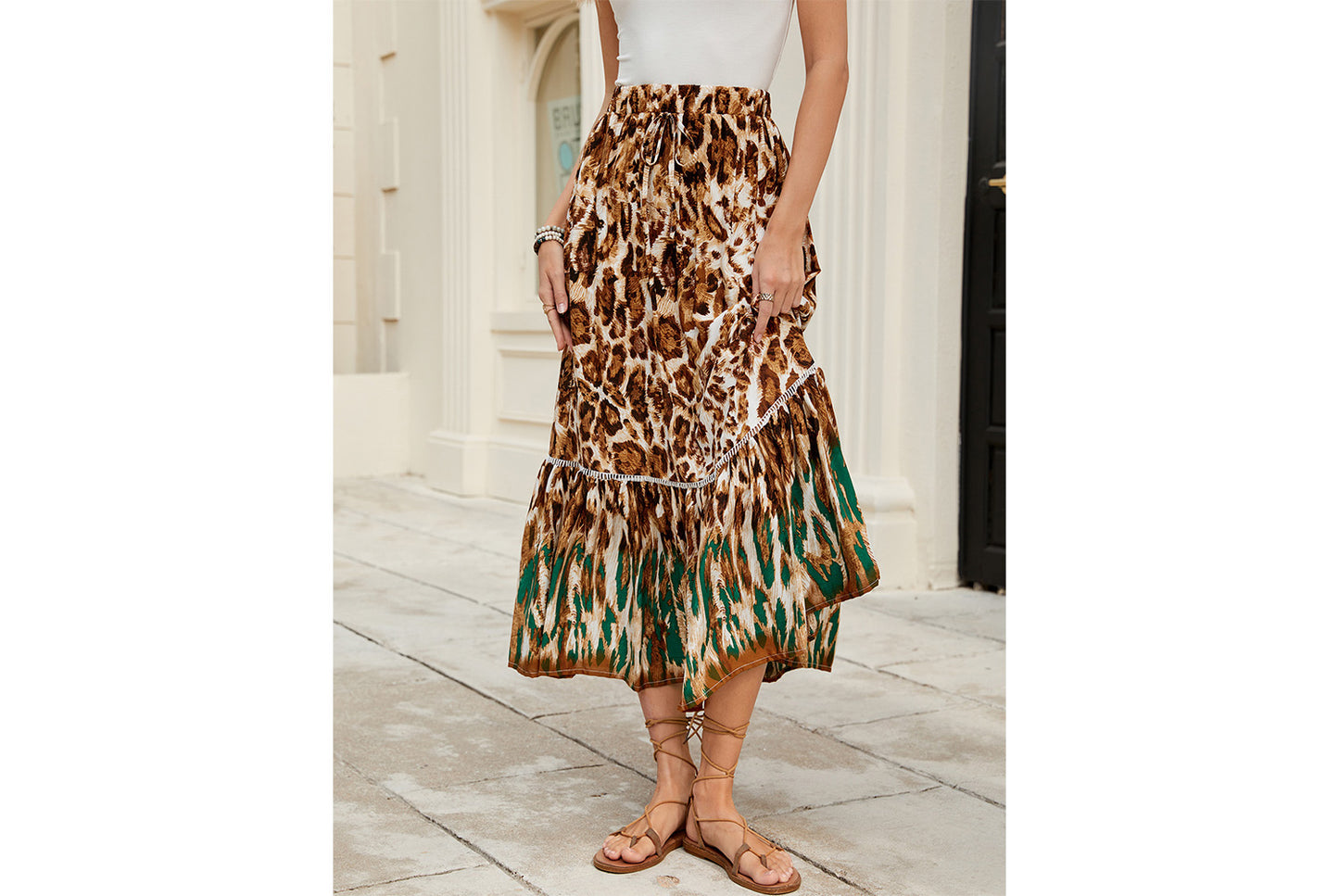 **Printed Bohemian Beach Skirt**