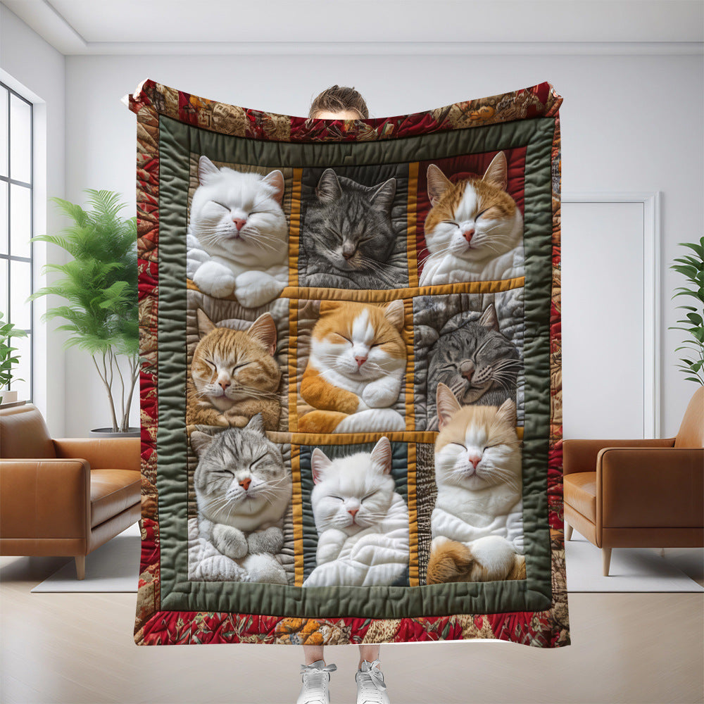Cat Pattern Flannel Blanket