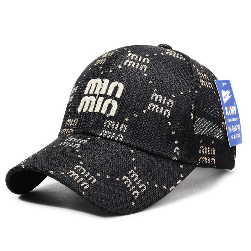 # Summer Mesh Baseball Cap with Embroidered Letters