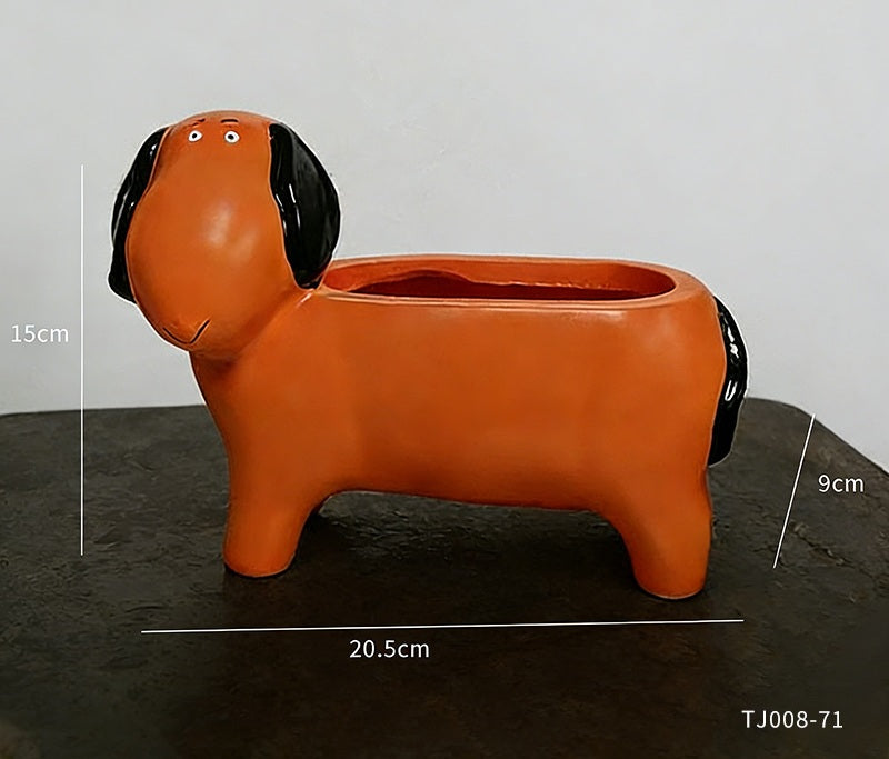 # Dachshund-Shaped Succulent Flower Pot Ornament