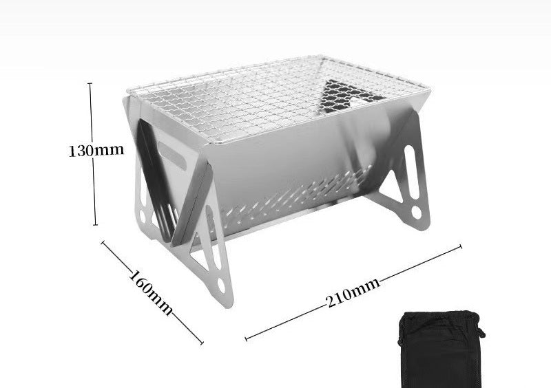 # Outdoor Folding Stainless Steel Card-Style Wood Stove