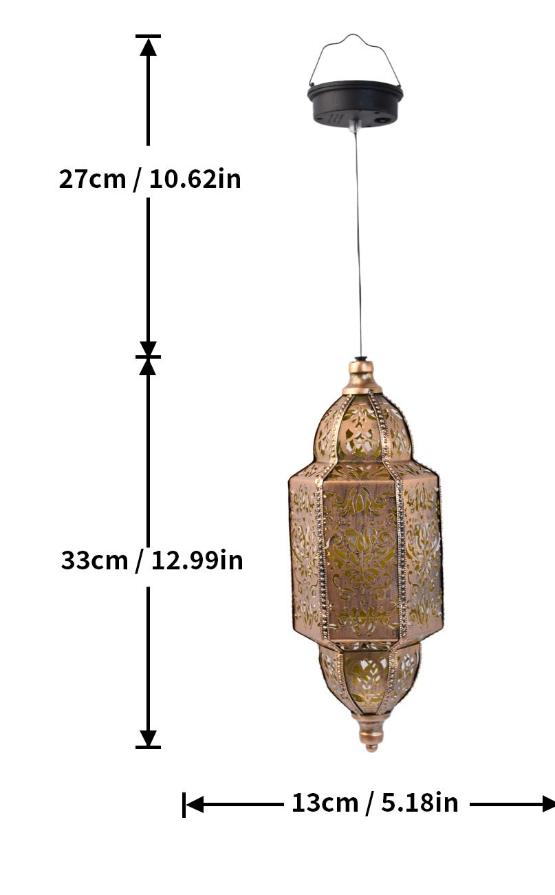 # Wrought Iron Baroque Solar-Powered Hollow-Out Projection Chandelier