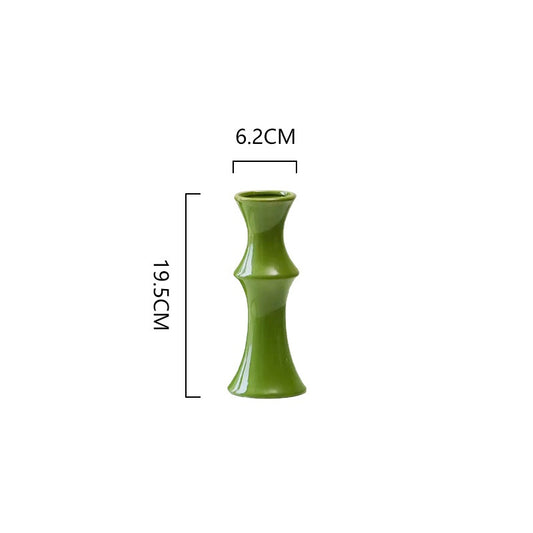 Bamboo-Shaped Ceramic Miniature Vase Ornament