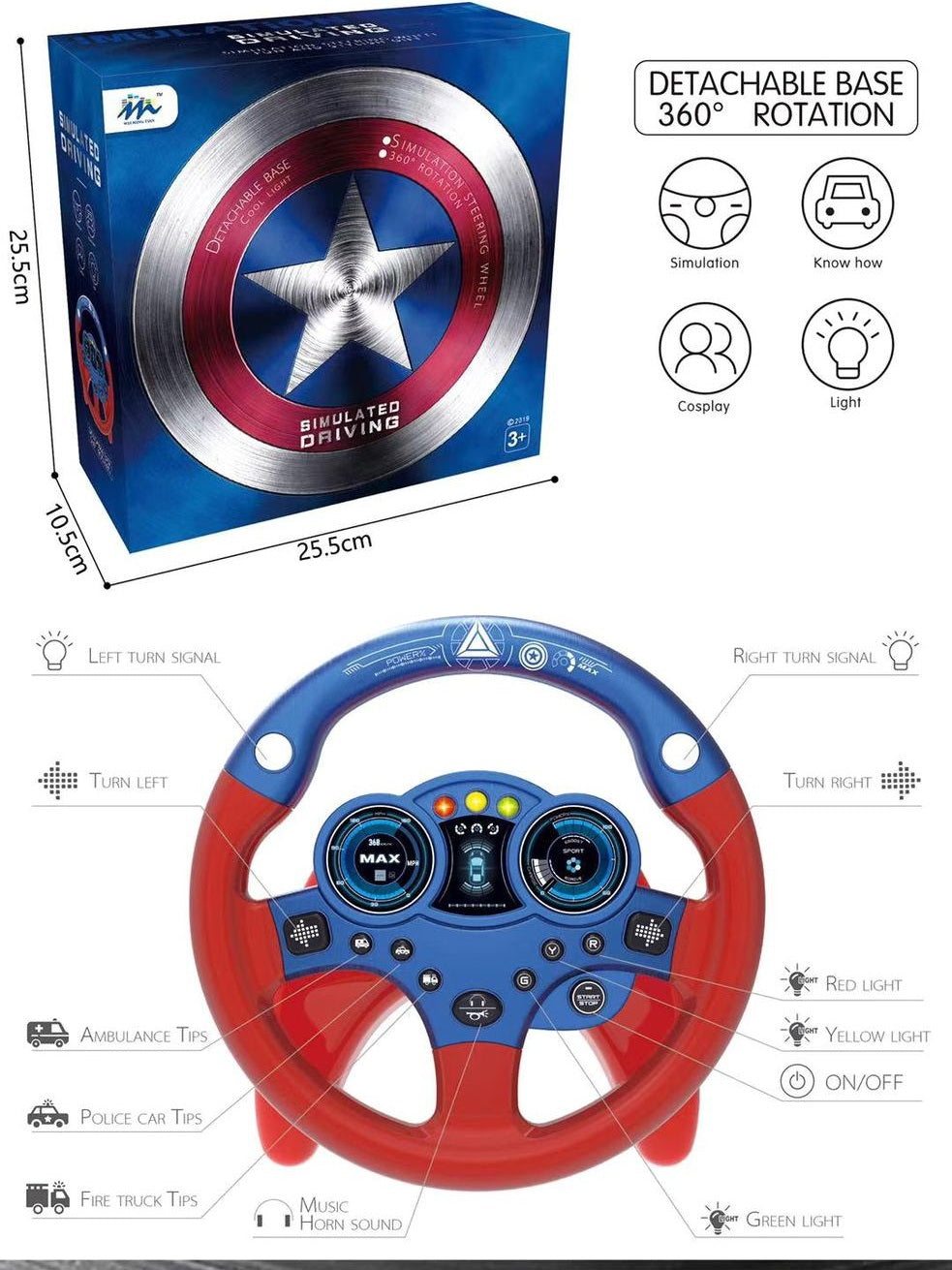 Passenger Seat Steering Wheel Toy