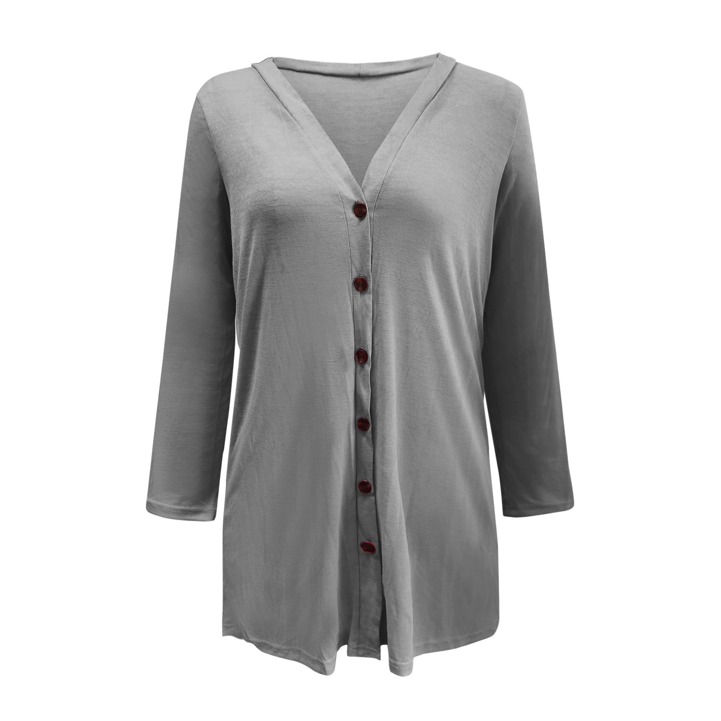 # Women's Solid Color Long-Sleeved Cardigan/Outerwear