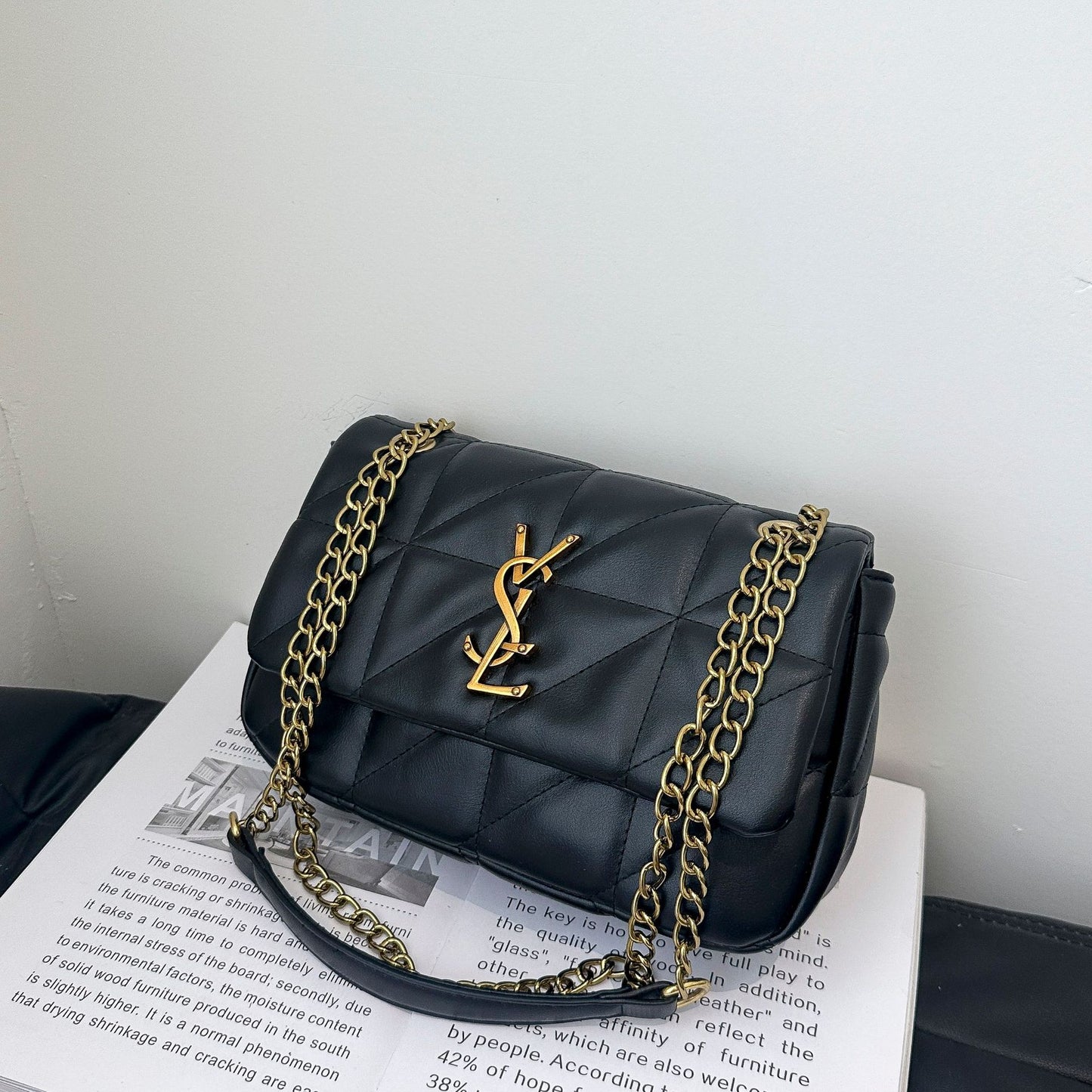 # Quilted Chain Shoulder/Crossbody Small Square Bag