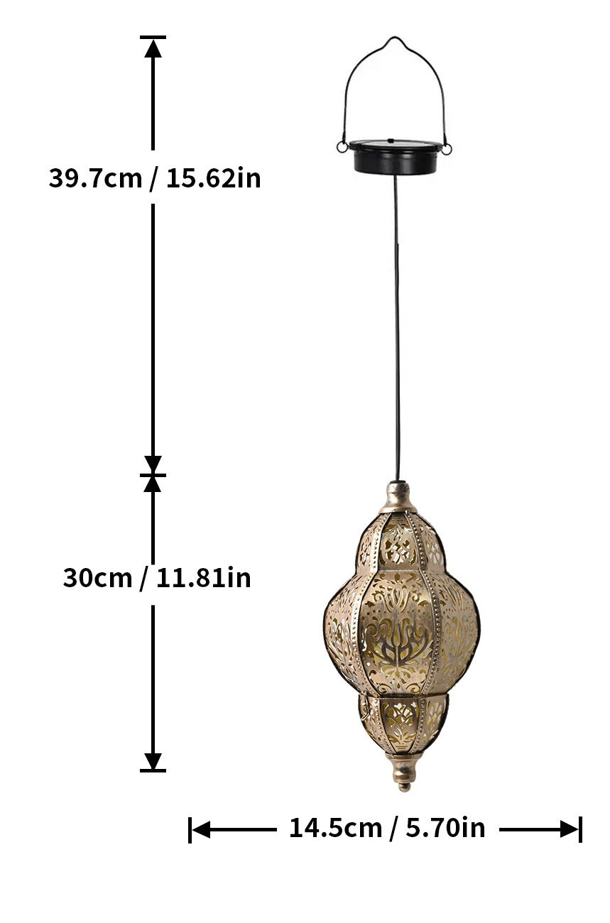 # Wrought Iron Baroque Solar-Powered Hollow-Out Projection Chandelier