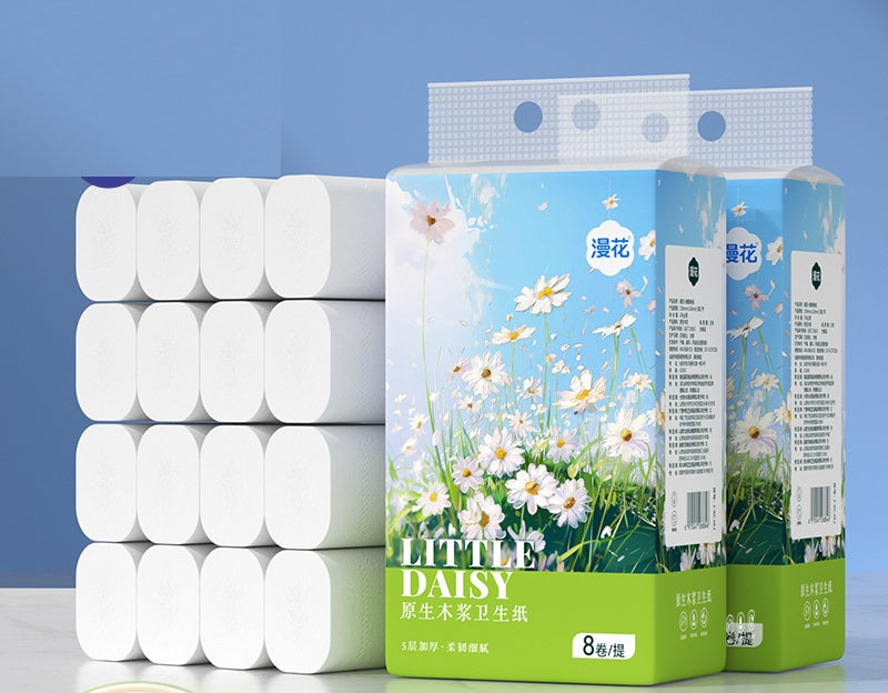 8-Roll Pack of Virgin Wood Pulp 5-Ply Coreless Toilet Paper