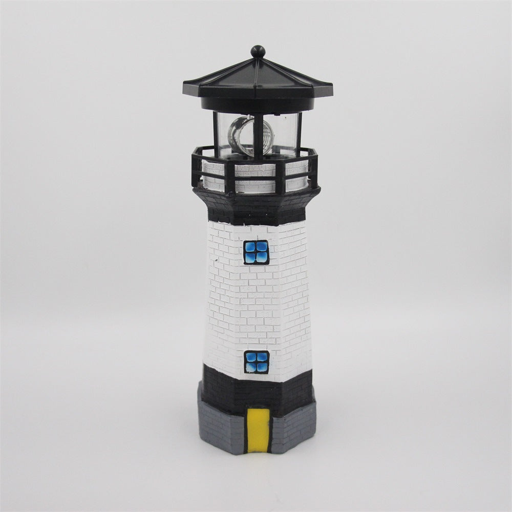 Resin Solar Rotating Lighthouse Garden Light
