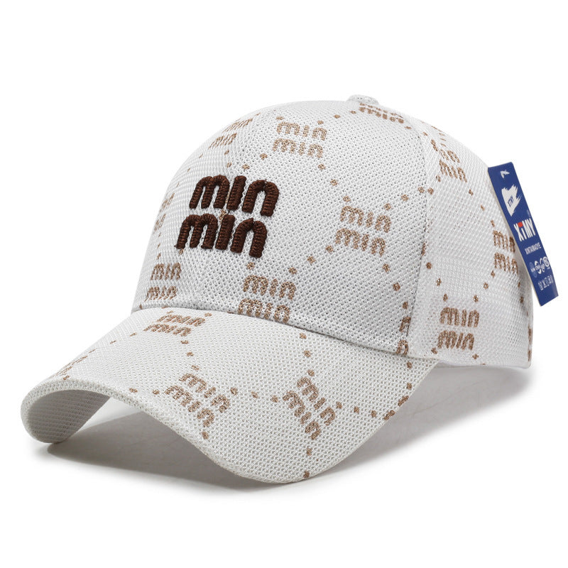 # Summer Mesh Baseball Cap with Embroidered Letters