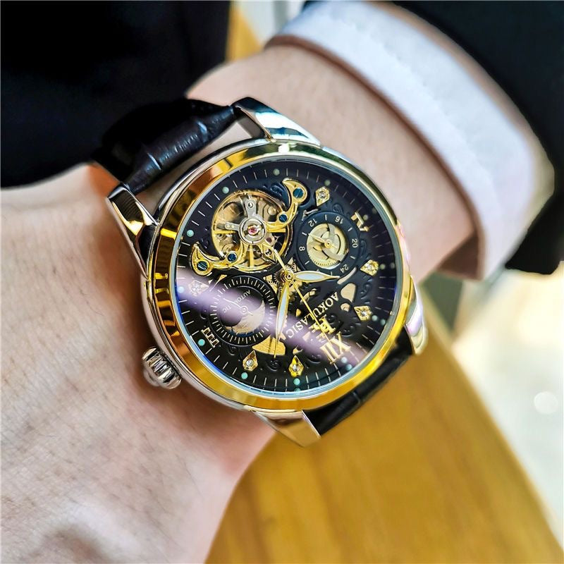 Skeletonized Mechanical Business Men's Watch