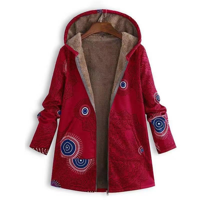 Women's Winter Printed Composite Casual Jacket
