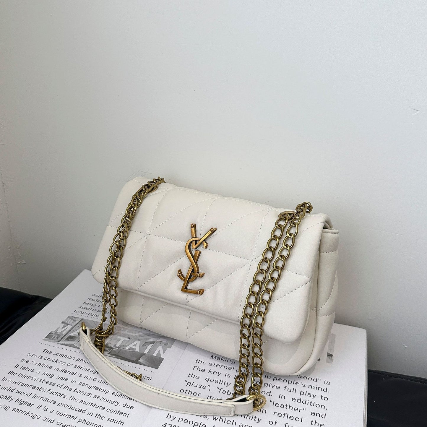 # Quilted Chain Shoulder/Crossbody Small Square Bag