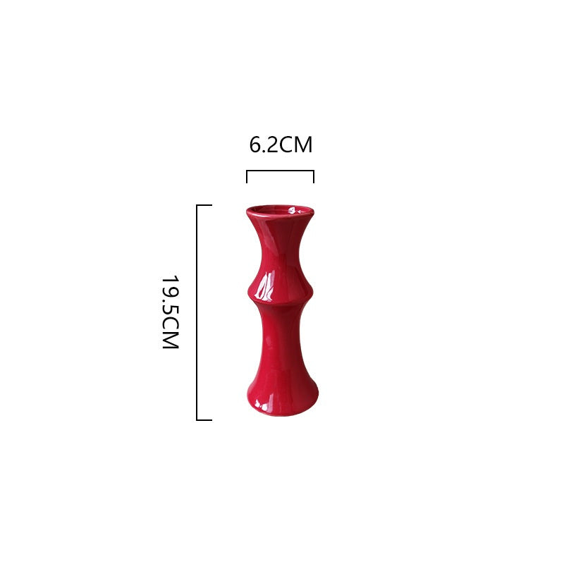 Bamboo-Shaped Ceramic Miniature Vase Ornament