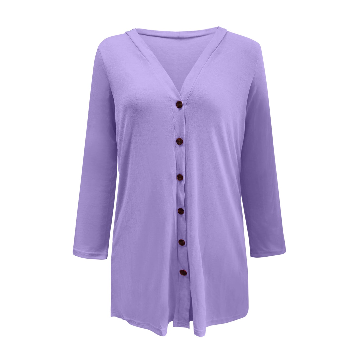 # Women's Solid Color Long-Sleeved Cardigan/Outerwear