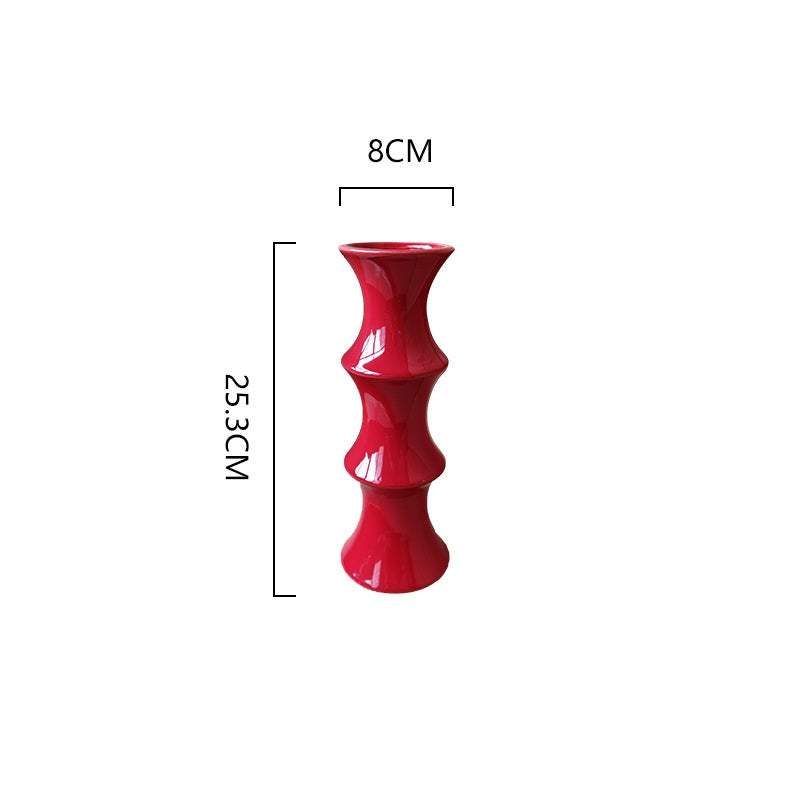 Bamboo-Shaped Ceramic Miniature Vase Ornament