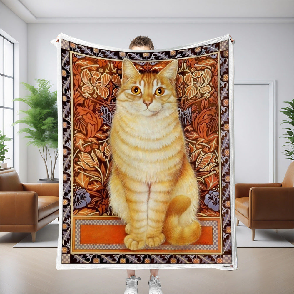 Cat Pattern Flannel Blanket