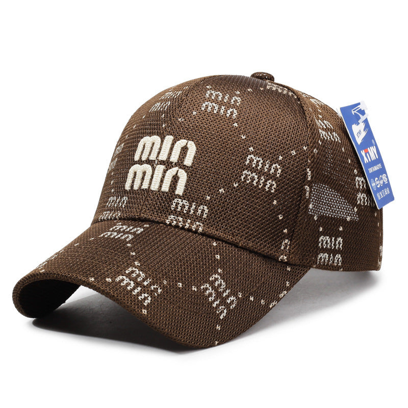 # Summer Mesh Baseball Cap with Embroidered Letters