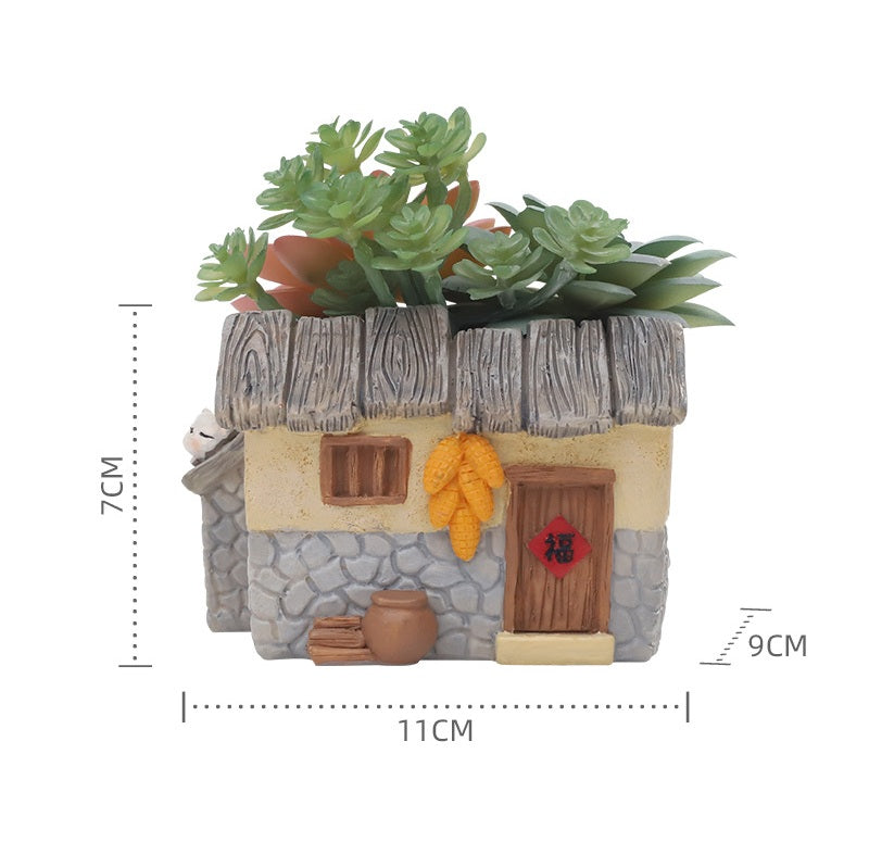 # Retro Country Style Artificial Succulent Bonsai