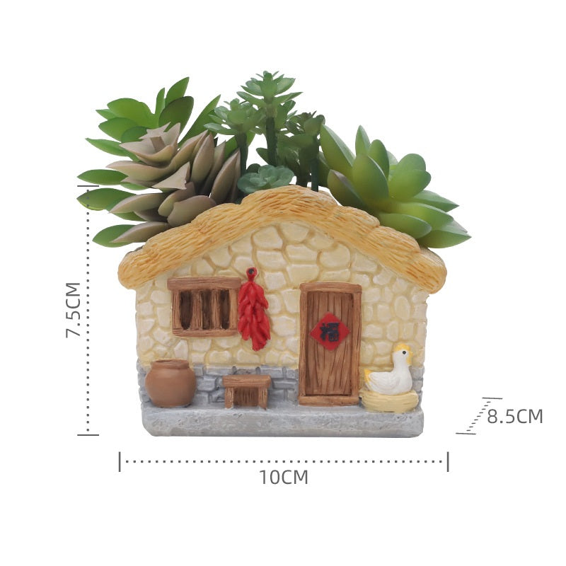 # Retro Country Style Artificial Succulent Bonsai