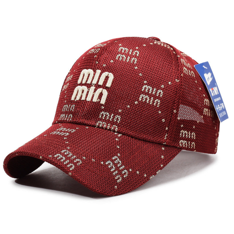 # Summer Mesh Baseball Cap with Embroidered Letters