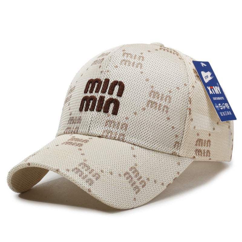 # Summer Mesh Baseball Cap with Embroidered Letters