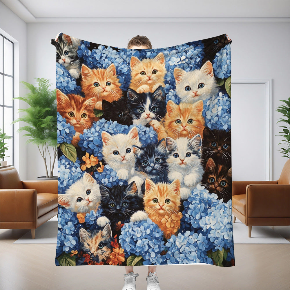 Cat Pattern Flannel Blanket