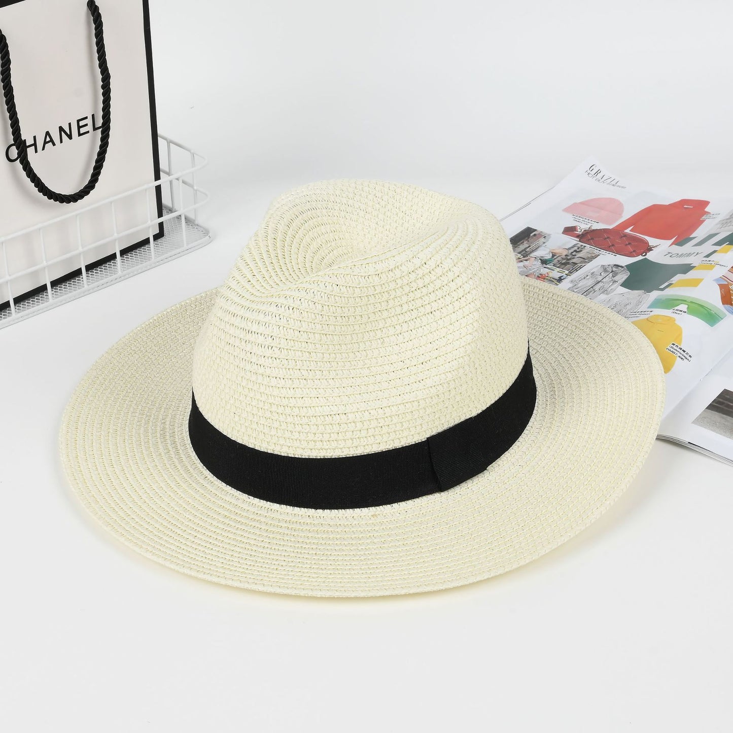 # Men's Simple Panama Hat Summer Sun Protection Sunshade Hat
