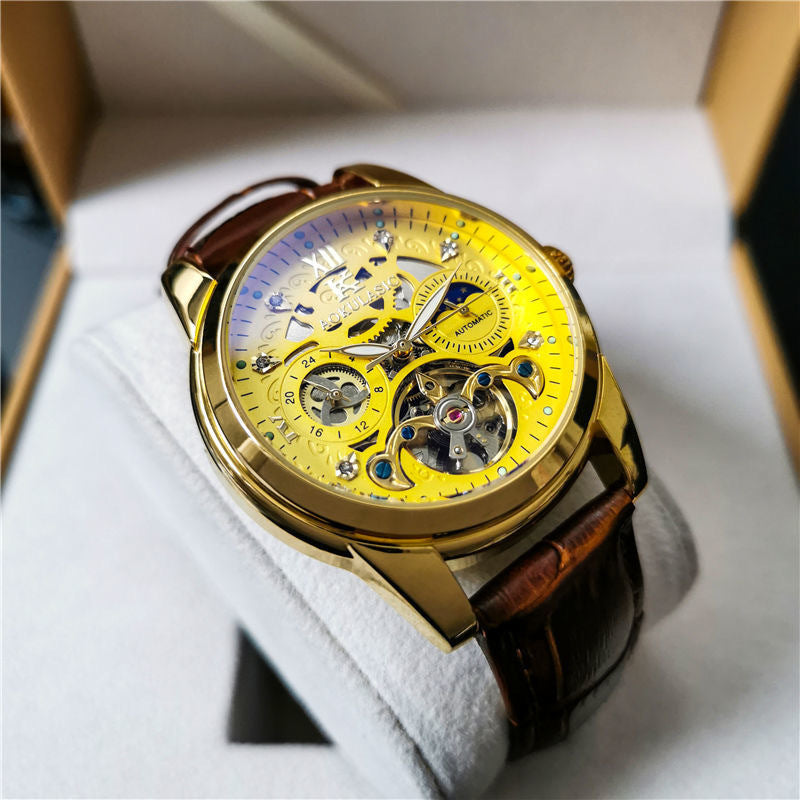 Skeletonized Mechanical Business Men's Watch