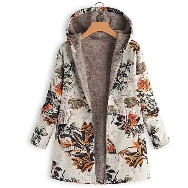 Women's Winter Printed Composite Casual Jacket