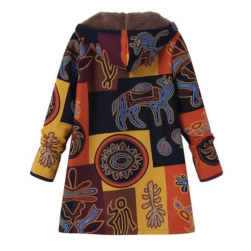 Women's Winter Printed Composite Casual Jacket
