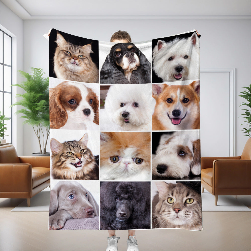 Cat Pattern Flannel Blanket