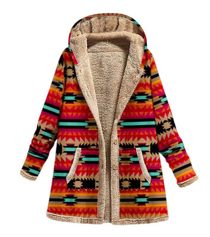 Women's Winter Printed Composite Casual Jacket