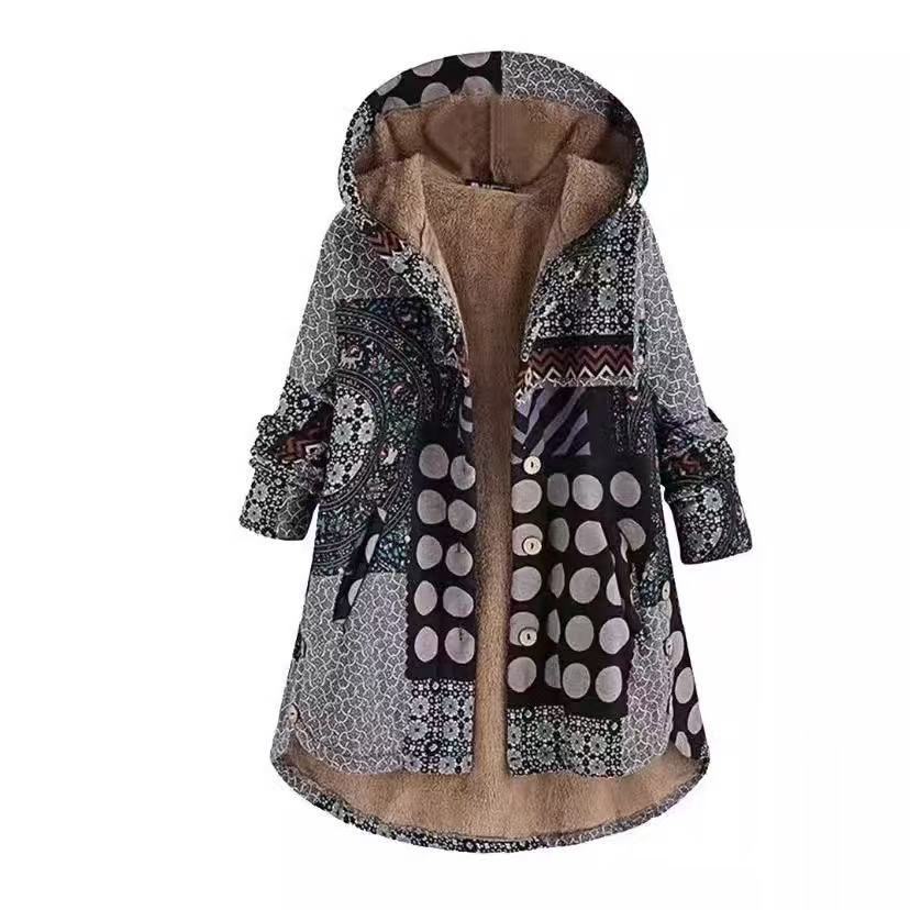 Women's Winter Printed Composite Casual Jacket