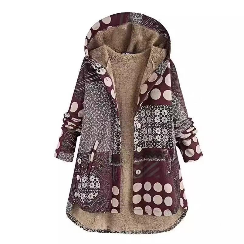 Women's Winter Printed Composite Casual Jacket