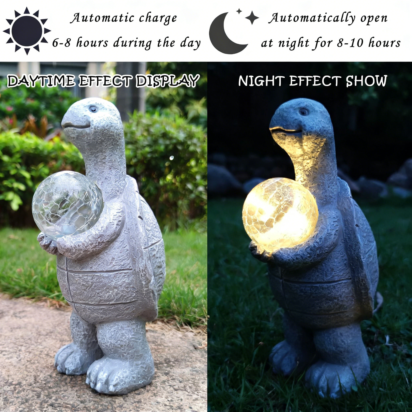 Turtle Holding a Ball Solar LED Outdoor Ornament