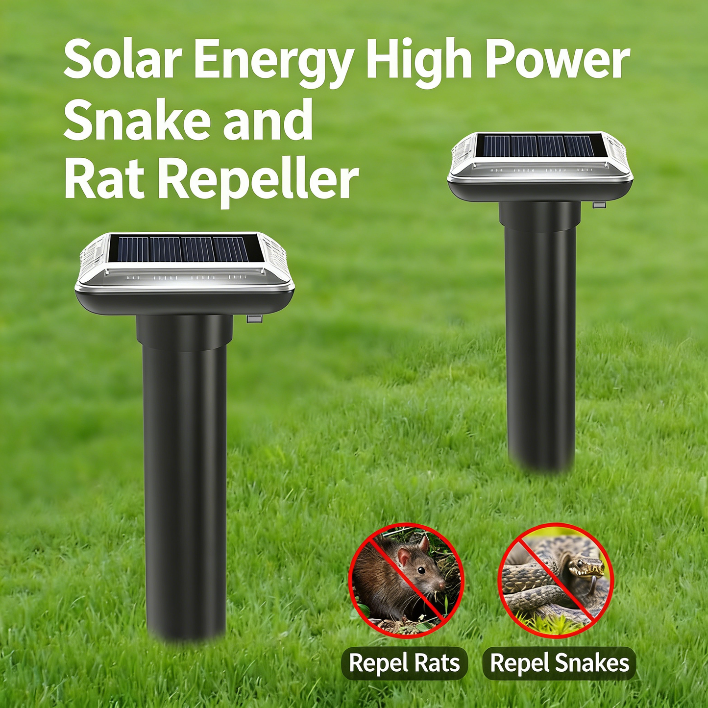 Solar-Powered Ultrasonic Rodent and Snake Repellent