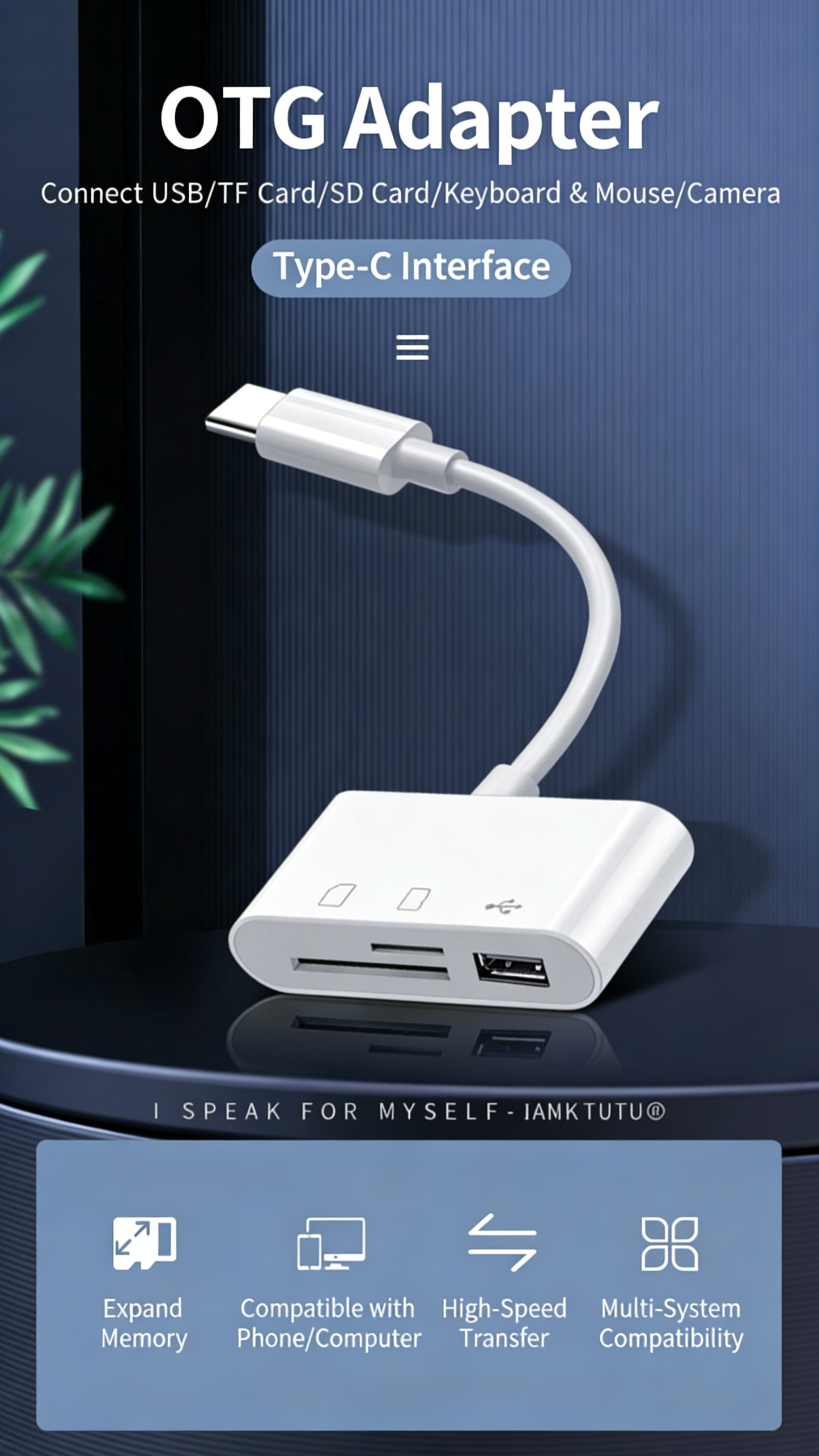 TYPE-C 3-in-1 Multifunctional Card Reader